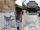 【暑期社会实践】以笔为媒探古筑，青年下乡守乡脉——美术学院“乡脉建筑”实践队开展暑期三下乡社会实践活动